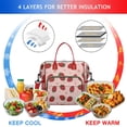 thumbnail image 4 of Fruity Strawberry Leakproof Lunch Box - XXL Insulated Cooler Bag for Office, Travel, School, Keeps Food Cold 12+ Hours (Kawaii Fresh Berry Design), 4 of 5