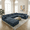 Blue-2 Ottomans, variant on Eyisean 118.2" Corduroy Modern V Shaped Corner Sofa, Comfy Modular Sectional Cloud Couch with Pillows, Deep Seat Upholstered Sofa Set, Fluffy Boneless Couches for Living Room, No Assembly