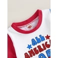 thumbnail image 6 of Wassery Baby Boys Girls Fourth of July Outfits Short Sleeve Letter Print Contrast Color Tops + Shorts Set 6M 12M 18M 24M 2T 3T Infant Girl Boy Summer Casual Clothes for Independence Day, 6 of 9