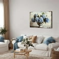 thumbnail image 4 of Aaheei Light Blue Hydrangea Canvas Wall Art, Rustic Floral Poster for Living Room, Bedroom, Bathroom Modern Vintage Flower Wall Decor 8 x 10 in, 4 of 5