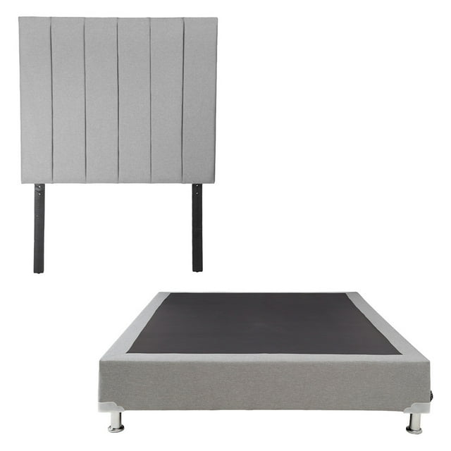 Box Base Cama Individual + Cabecera Argos Gris