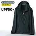 thumbnail image 2 of Men's UPF50+ Ice Silk Sun Protection Rash Guard Shirt - Hooded Breathable Fishing Top with Thumb Holes and Zipper Pockets, 2 of 3