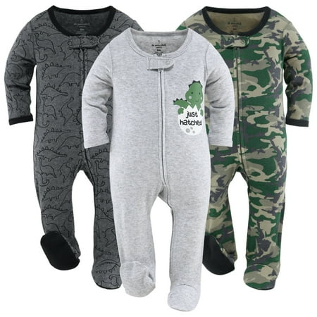 UPC: 0841297169946 | The Peanutshell Baby Sleep N Play Footed Pajamas for Boys or Girls 3 Pack Newborn to 9 Months
