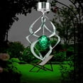 thumbnail image 2 of Solar Powered LED Wind Chime Light Colorful Hanging Spinner Lamp for Home Garden Decor, 2 of 13