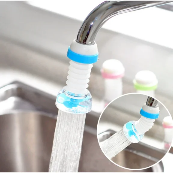 Zyler - 3Pcs Adjustable Flexible Splash-Proof Tap Head Kitchen Faucet Water Filter