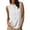 White-13, variant on Perfectbot Women's Sleeveless Band Collar Blouse – Linen-Look Button-Down Top with Pleated Panel & Curved Hem