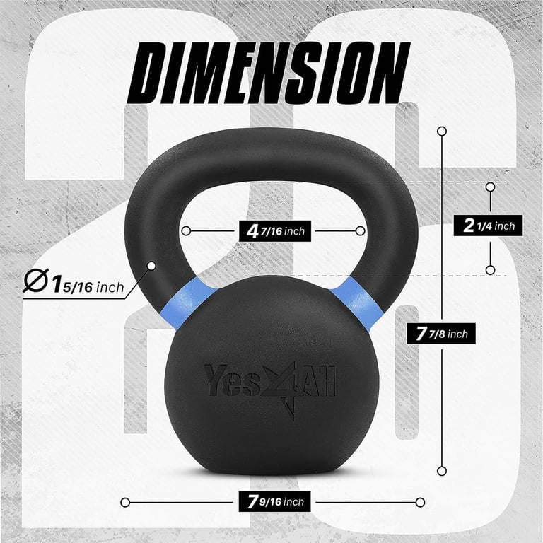 Yes4All 26 lb Cast Iron Kettlebell with Non-Slip Handle photo 2