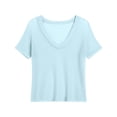 thumbnail image 6 of Posijego Womens Mesh Short Sleeve Tops V Neck Summer Casual Tunic Shirts Hollow out Beach Swimsuit Cover-Up Tops for Women, 6 of 7