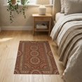 thumbnail image 3 of ODIKA Aztec Boho Vintage Faded Terracotta Ivory Geometric Tapetes Para for Entryway, Kitchen, Laundry Room, Stain Resistant Thin Throw, 3 of 7