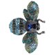 thumbnail image 3 of Broche Joyería Retro Forma De Abeja Aleación Atractivo Diamantes De Imitación Decorativos Pin Adorno Para Traje De Abrigo Azul, 3 of 10