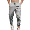 thumbnail image 2 of Puntoco Pantalones holgados de color liso para hombre, para deportes, ocio, con cintura elástica, para entrenamiento, fitness, correr, versátiles, sanitarios, 2 of 7