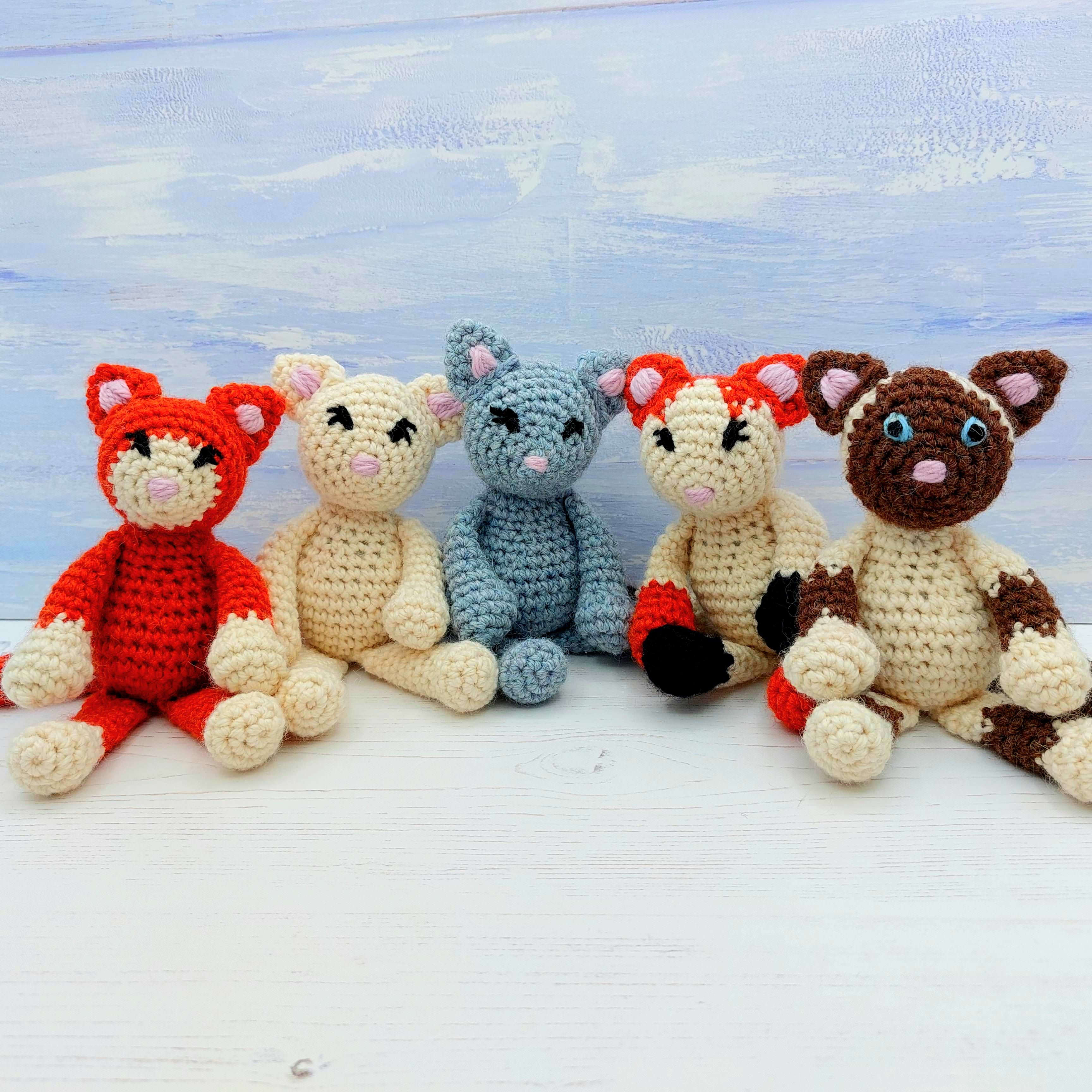 Crochet Kit - Kittens Amigurumi Crochet Materials and Pattern