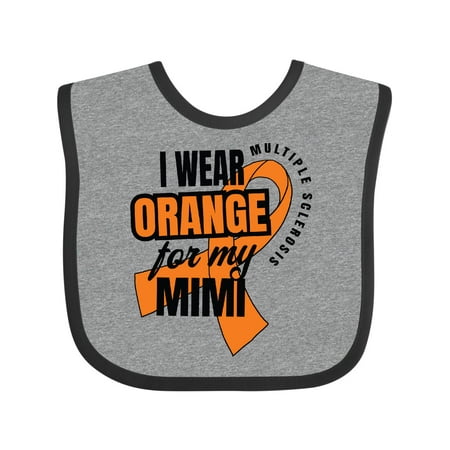 

Inktastic I Wear Orange for My Mimi Multiple Sclerosis Awareness Boys or Girls Baby Bib