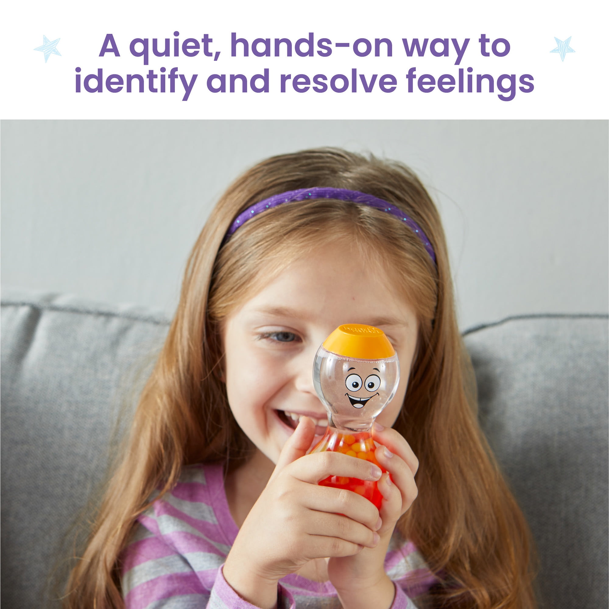 hand2mind Express Your Feelings Sensory Bottles- Secondary Emotions, Ages 3+ (4 Pieces)