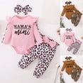 thumbnail image 4 of Xyant Baby Girl Clothes Newborn Infant Fall Winter Outfits Ruffle Long Sleeve Romper+ Leopard Pants + Cute Headband Sets for Girls,Size 12-18 Months, 4 of 8