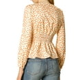 thumbnail image 3 of INSPIRE CHIC Women's Elegant Dots V Neck Smocked Ruffled Hem Peplum Top, 3 of 7