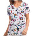 thumbnail image 2 of Puntoco Mujeres Plue Tamaño Animal Print Casual Manga corta Cuello en V Carer top Puntoco Puntoco-912, 2 of 4