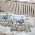 thumbnail image 5 of Outdoor Waterproof Pillow Covers Pack of 2, Retro Sea Turtle Starfish Coral Seaweed Teal Wood Grain Decorative Throw Pillowcases Cushion Covers for Garden Patio Tent Sofa Couch, 24x24 inch, 5 of 8