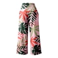 thumbnail image 5 of Women's Pants with Pockets Long High Waist Summer Print Wide Leg Leisurely Elastic Watermelon Red Loose Pants Womens M, 5 of 5
