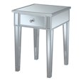 thumbnail image 2 of Table d'Appoint Gold Coast avec Tiroir en Finition Bois Argenté et Verre Miroir, 2 of 4