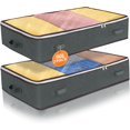 thumbnail image 1 of Bedroom Underbed Organizer, Large Capacity Clothes Organizer with Transparent Window Foldable Storage Box for Clothes Quilt Blanket Pillow (2 Pcs), 1 of 5