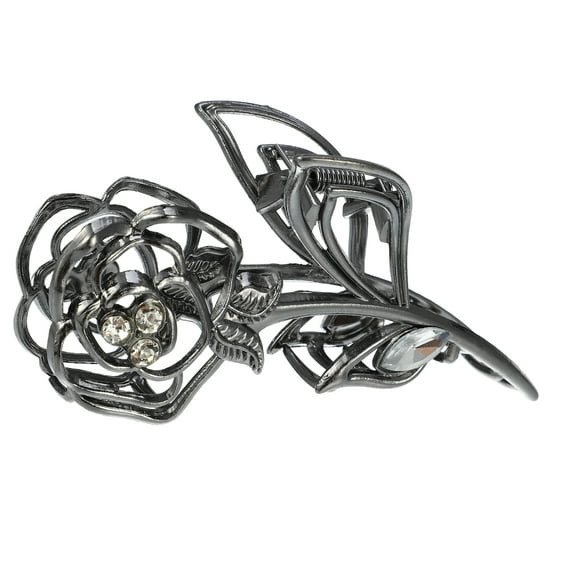 Vocoste 1 Pc Metal Hair Claws Hair Clips Hair Barrettes for Women Titanium Tone 4.45"x2.32"x1.18"