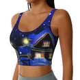 thumbnail image 2 of Bixox Women's Christmas Night Pattern Fitness Navel Tank Top U-Back Yoga Tank Top Sweatshirt Sports Bra, 2 of 7