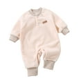 thumbnail image 2 of Zwiiyzr Baby Clothes Boys Girls Winter Jumpsuit Romper Long Sleeve One Piece Overalls Outfits Warm Clothes for Unisex Beige, 2 of 3