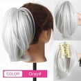 thumbnail image 2 of Chignon Droit en Désordre Postiche Synthétique Queue de Cheval Courte Pince Extensions de Queue de Cheval pour Femmes, 2 of 7