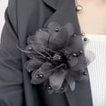 thumbnail image 3 of Yokua Elegant Sheer Tulle Feather Beaded Brooch Pin Fashion Accessory for Party, 3 of 14