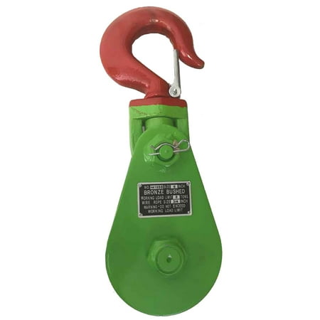 

Mytee Products Snatch Block with Hook WLL 8 Ton 6 Sheave 3/4 Inch Wire Rope Wrecker Roll Back Recovery
