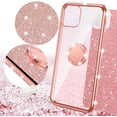 thumbnail image 5 of Compatible for Apple iPhone 12 Pro Case, SOGA Glitter Diamond Rhinestone TPU Phone Cover with Ring Stand and Lanyard Girls Women Cover (Rose Gold), 5 of 7
