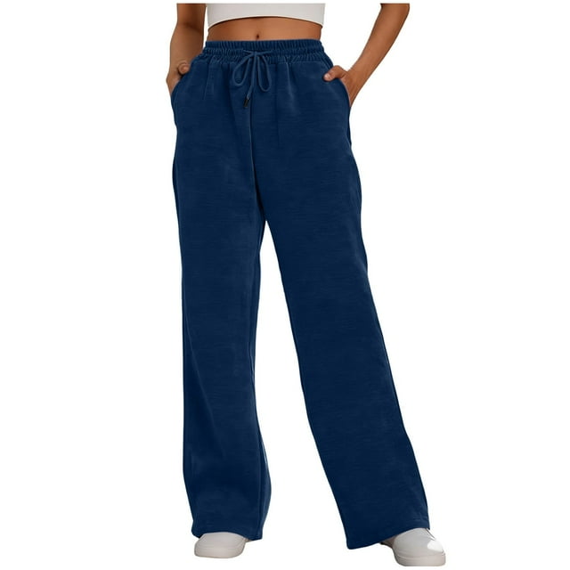 Pantalons de Survêtement pour Femmes, Longs et Décontractés, en Tissu Extensible avec Poches