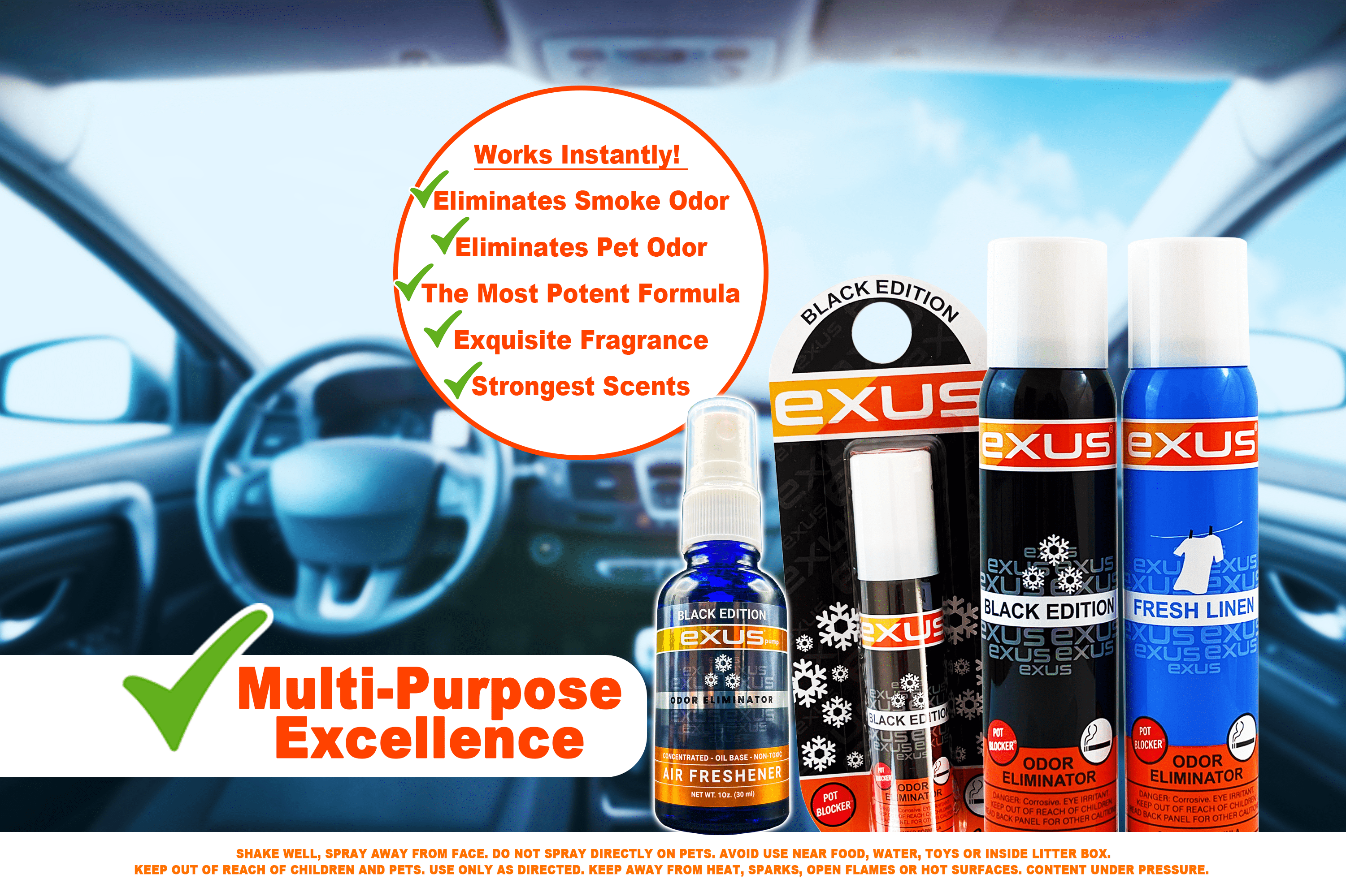 Exus Pump Concentrated Oil Based Spray Odor Eliminator & Air Freshener Display Mix (20 Count)