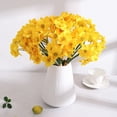 thumbnail image 4 of Sunjoy Tech 1 Bouquet Artificial Flower Realistic Decorative Easy Care Yellow White Fake Narcissus Bouquet Home Decor, 4 of 8