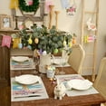 thumbnail image 2 of Easter Placemats 12x18 Inch Set of 4, Colorful Polka Dots Bunny Grey Striped Decorative Farmhouse Holiday Spring Table Decoration for Kitchen Dining, Indoor Outdoor Dinner Party Décor GP112-18, 2 of 5