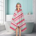 thumbnail image 6 of Red and Green Christmas Pattern Hooded Bath Towel，50"x30" for Ages 3 To 12 Kids, Quick Dry Lightweight Soft Microfiber Hood Beach Towel Cover Up for Kids, 6 of 7