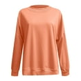thumbnail image 4 of Fiaer,Women's Casual Crew Neck Sweatshirt Loose Soft Long Sleeve Pullover Plus Size Solid Trendy Cozy Tops Orange XXL, 4 of 6