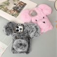 thumbnail image 5 of Compatible with iPhone 15 Pro Max Case Cute Cartoon Dog Plush Fluffy Case Girls 3D Kawaii Design Soft TPU Shockproof Cover Fuzzy Furry Winter Rabbit Hair Warm Case for Women Girls Girly Gray, 5 of 11
