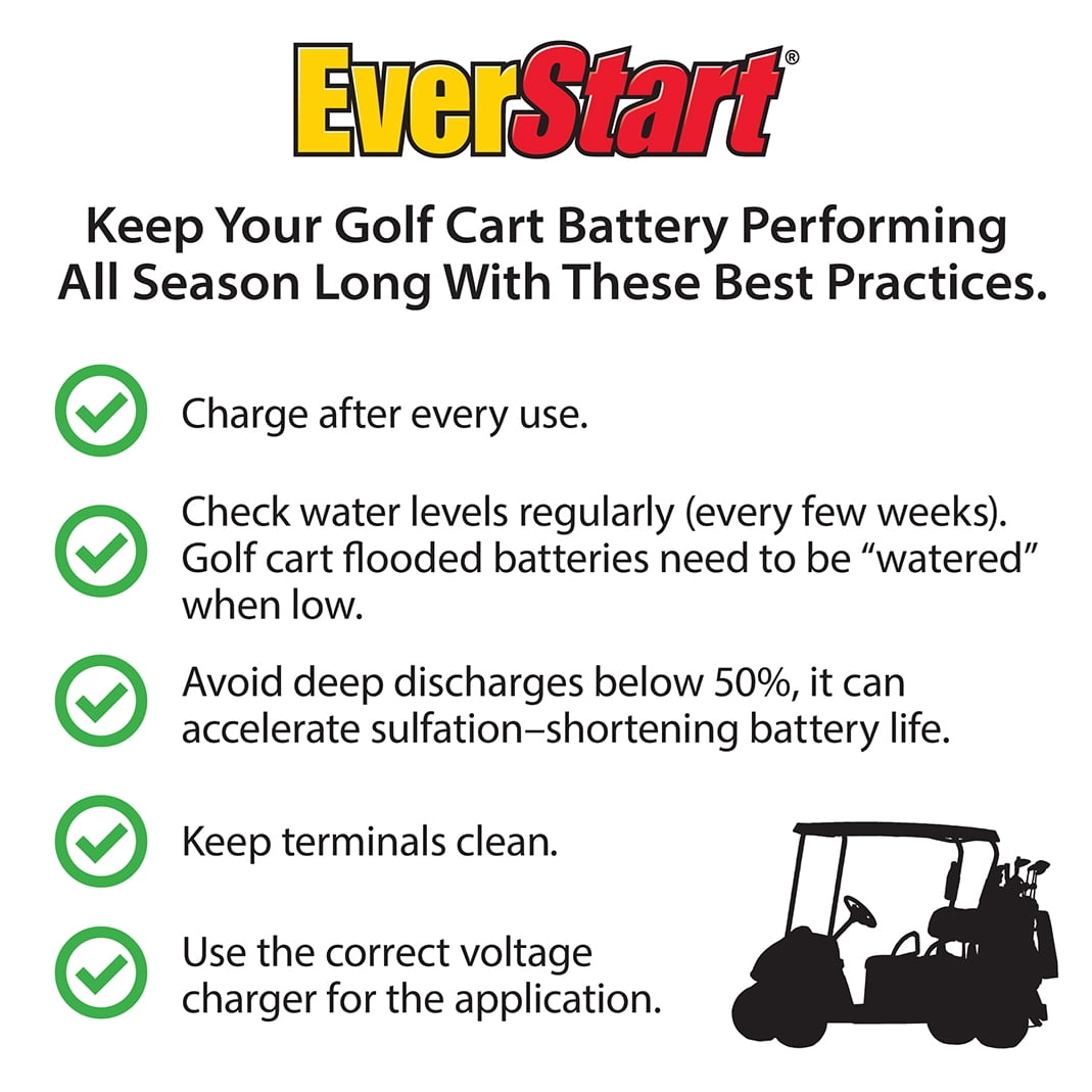 EverStart Golf Car Battery, Group Size GC2 6V 105 RC