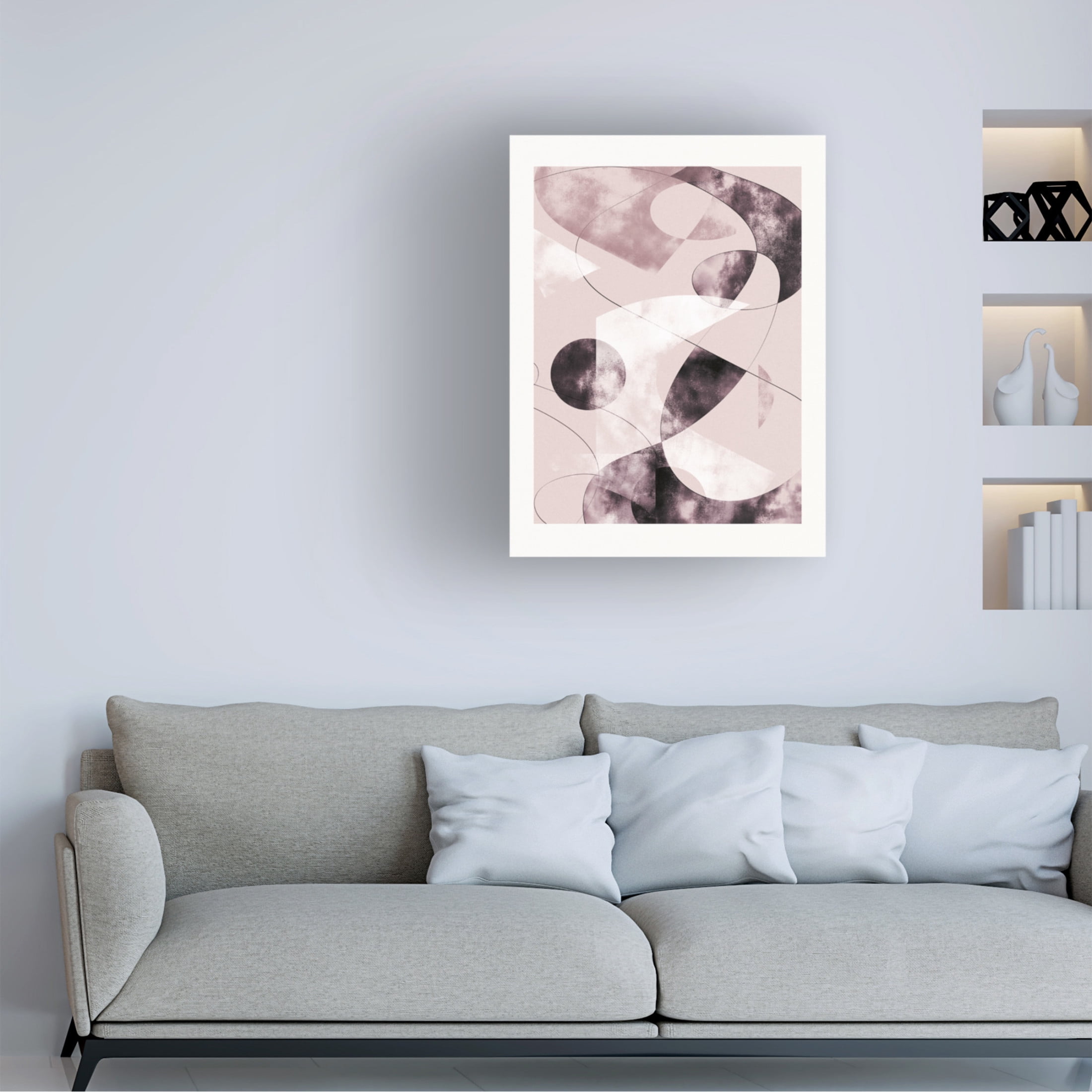 Trademark Fine Art Pictufy Studio II Shapes Shatters Red Canvas Wall Art