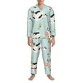 thumbnail image 4 of Kll Cute Cows Sleepwear Mens Flannel Pajamas,Long Cotton Pj Set, 4 of 9