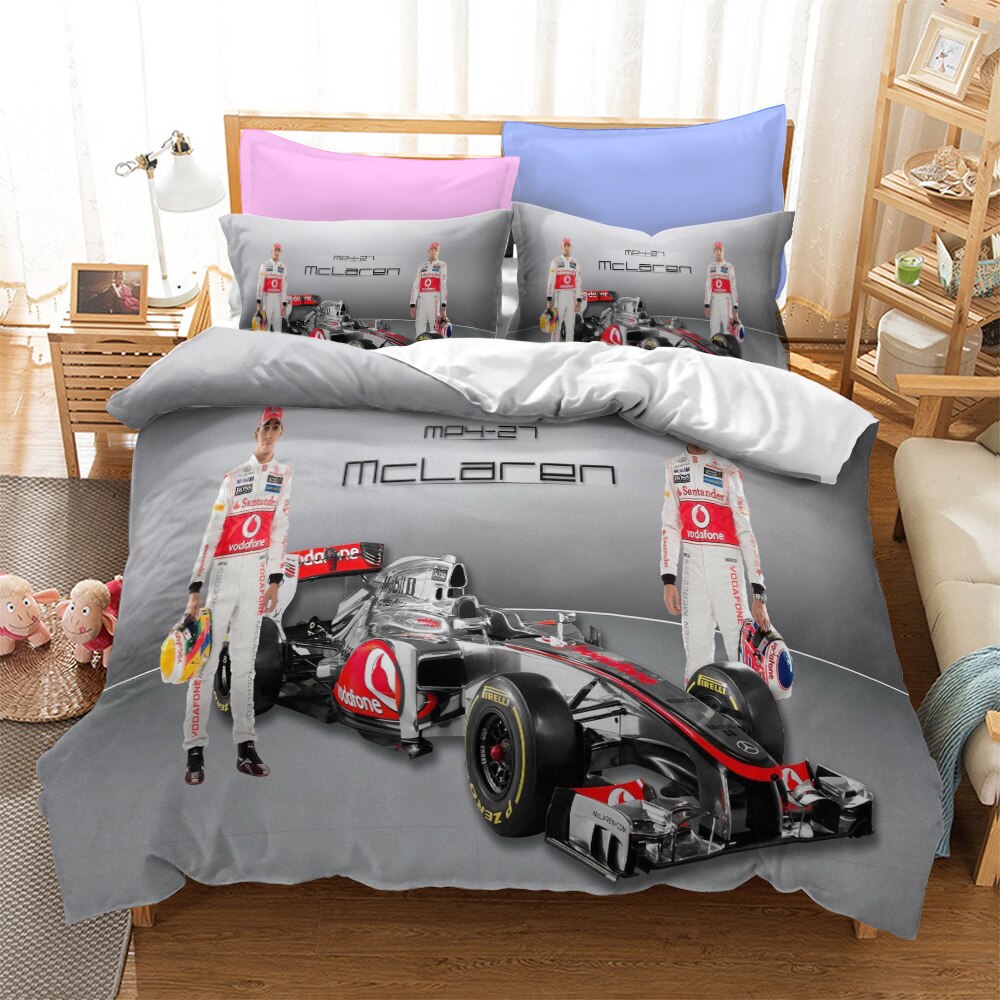 3D Printed Car Bedding Set Racing Car Duvet Cover Sets Boys Bed Linen
