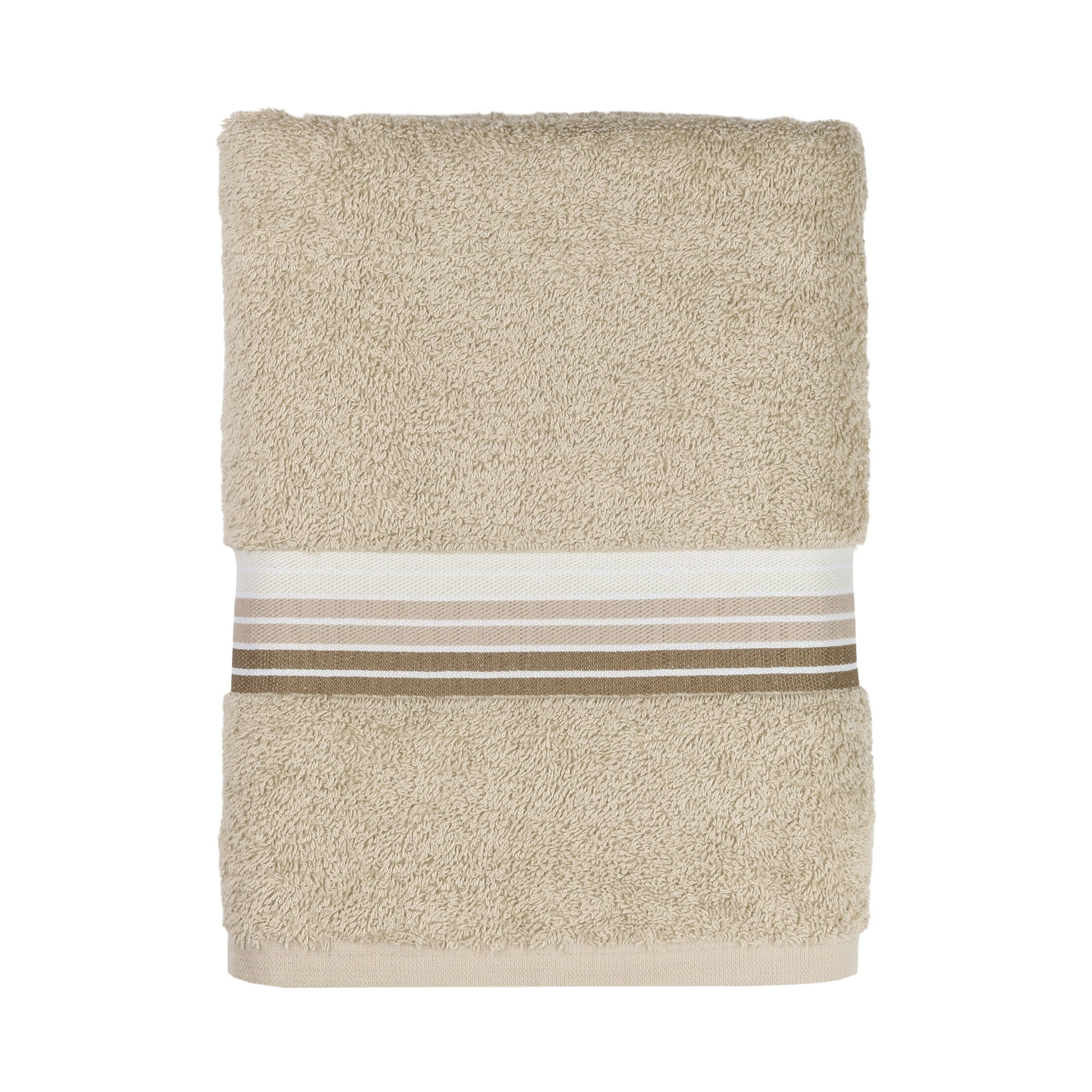 Mainstays 100% Cotton Bath Towel, 27 in x 52 in, Tan