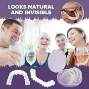 JARENGO Fake Teeth, 4PCS Dentures Teeth for Women and Men Veneers for Temporary Teeth Restoration Nature and Comfortable to Protect Your Teeth