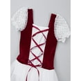 thumbnail image 4 of CHICTRY Kids Little Girls Ballet Gymnastics Dress Velvet Leotard Tutu Dress Burgundy 5-6, 4 of 7