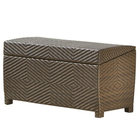 Best Selling Home 51.5 in. Brown PE Wicker 60-Gallon Outdoor Wicker Storage Box