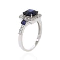 thumbnail image 2 of Jay Heart Designs 925 Sterling Silver Created Sapphire and Created White Sapphire Ring, 2 of 2