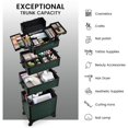 thumbnail image 2 of Estuche de maquillaje Stagiant Rolling con ruedas 4 en 1, color verde oscuro, 2 of 7