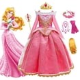 thumbnail image 2 of Vestido de Cosplay de La Bella Durmiente para niñas, mangas largas, hombros descubiertos, regalo de Halloween y Navidad, ropa de princesa de fiesta de lujo, 2 of 4